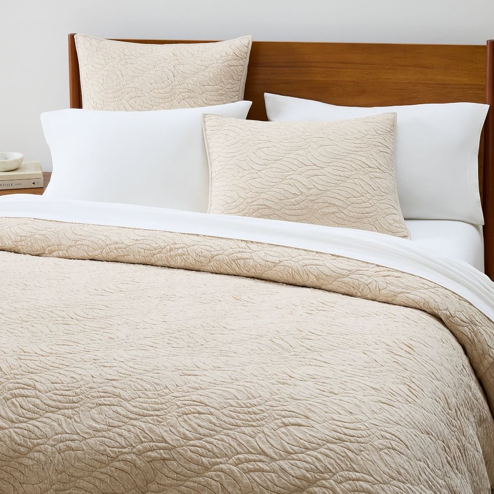 Cotton Cloud Jersey Wave Texture Duvet Cover Shams