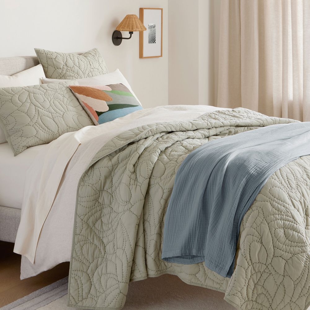 Airy Cotton Voile Bloom Quilt Shams