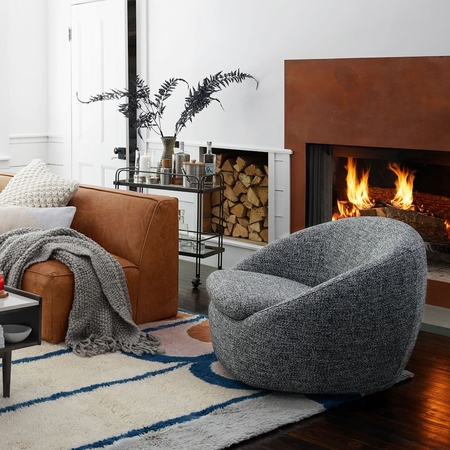 Charcoal swivel hot sale chair
