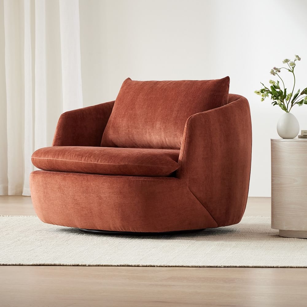 Crescent leather swivel chair online