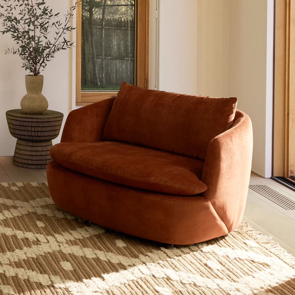 Buy online Crescent Grand Swivel Chair now West Elm UAE UAE