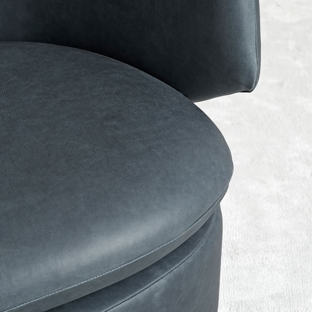 West elm top swivel leather chair