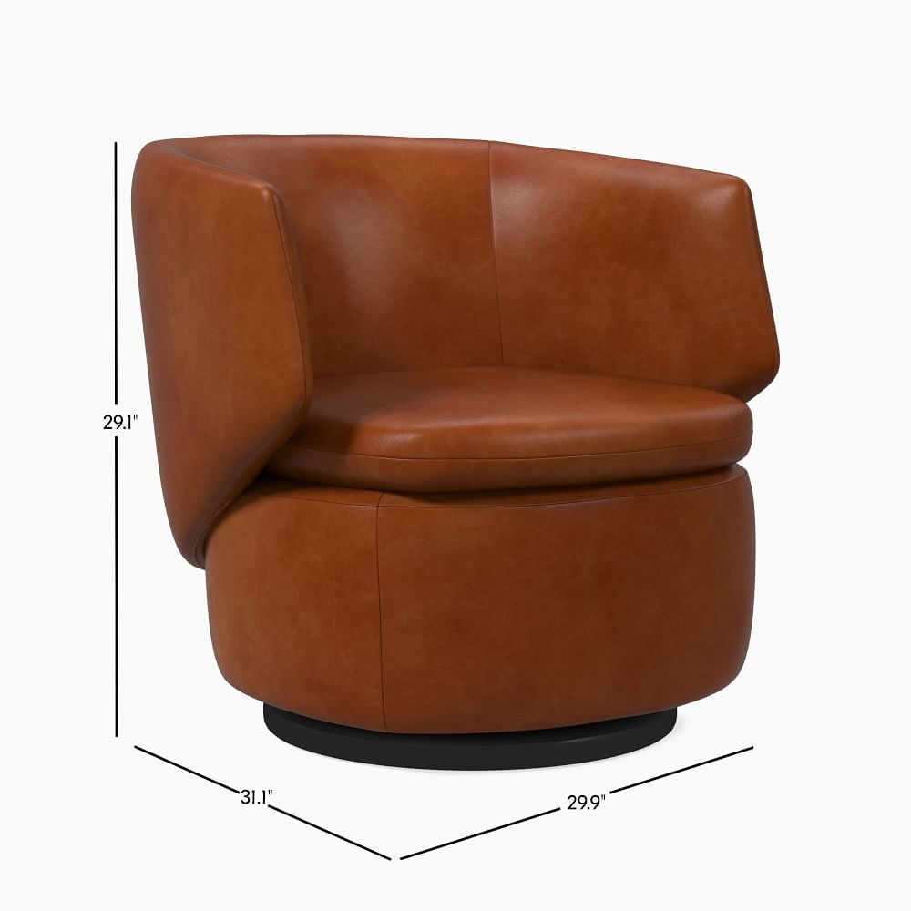 Leather barrel on sale swivel chair