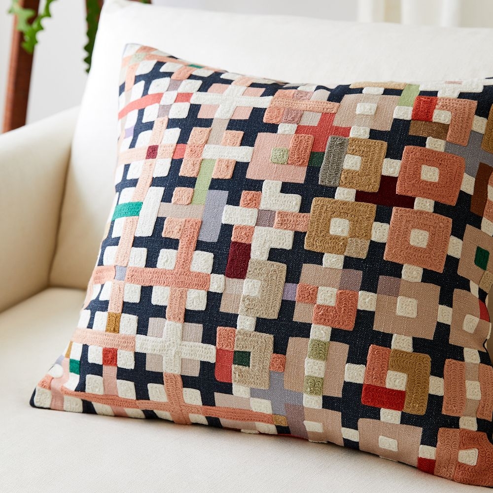 Patchwork throw pillows top