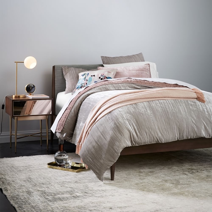 Crinkle velvet duvet cover west sales elm