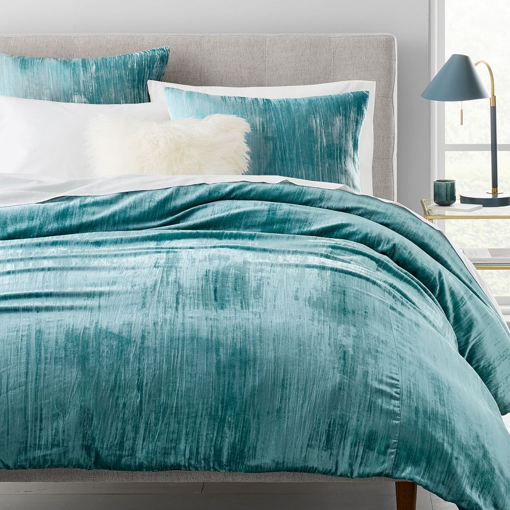 Buy online Crinkle Velvet Duvet Cover Shams Dusty Blush now