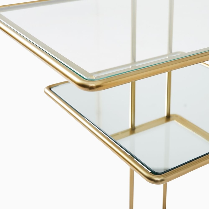 Buy online Curved Terrace Storage Nightstand Antique Brass now