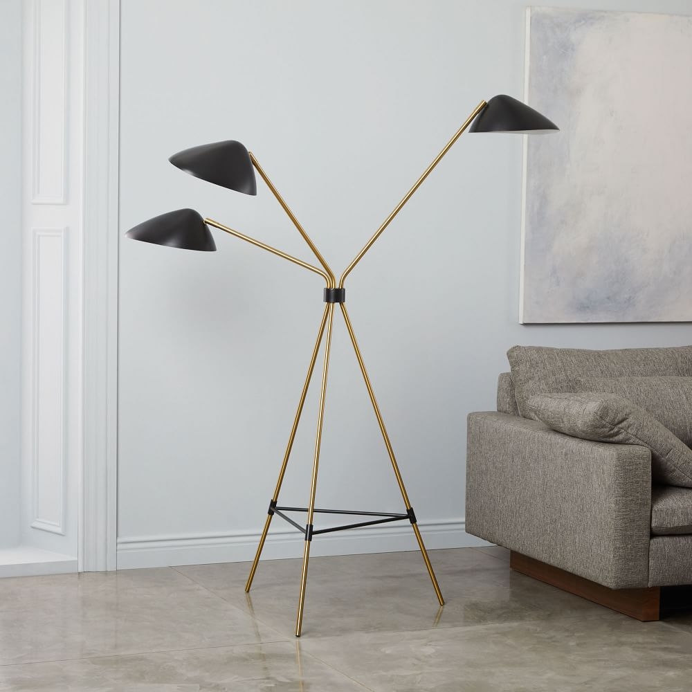 3 light outlet floor lamp