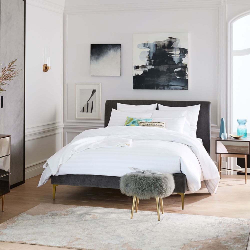 West elm andes new arrivals deco upholstered bed