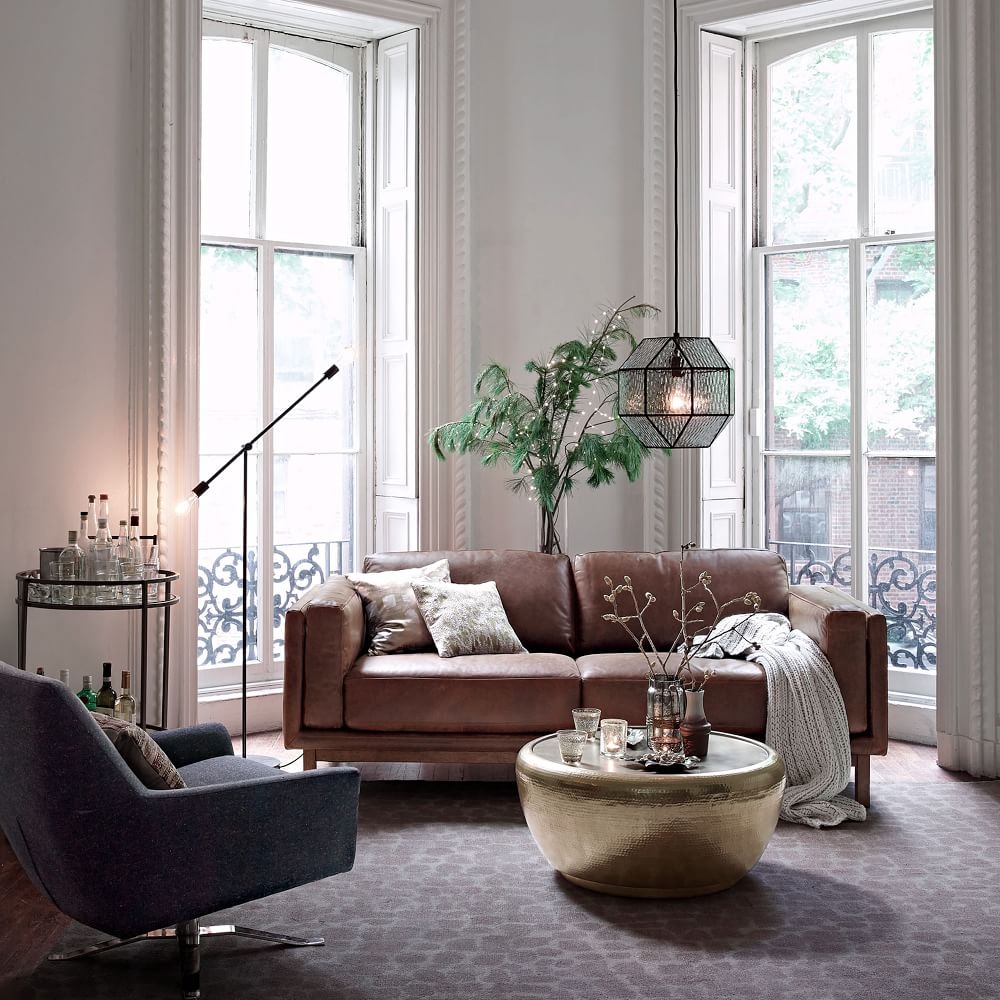 Buy online Dekalb Leather Sofa 216cm now West Elm UAE UAE
