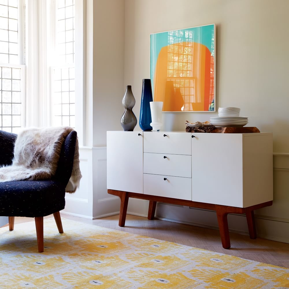 West elm credenza shop white