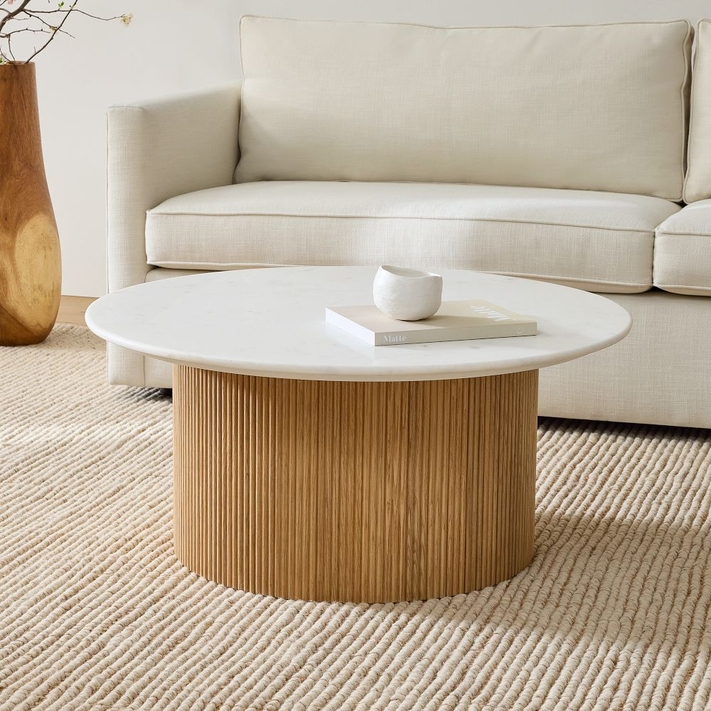 Wood and 2024 marble coffee table