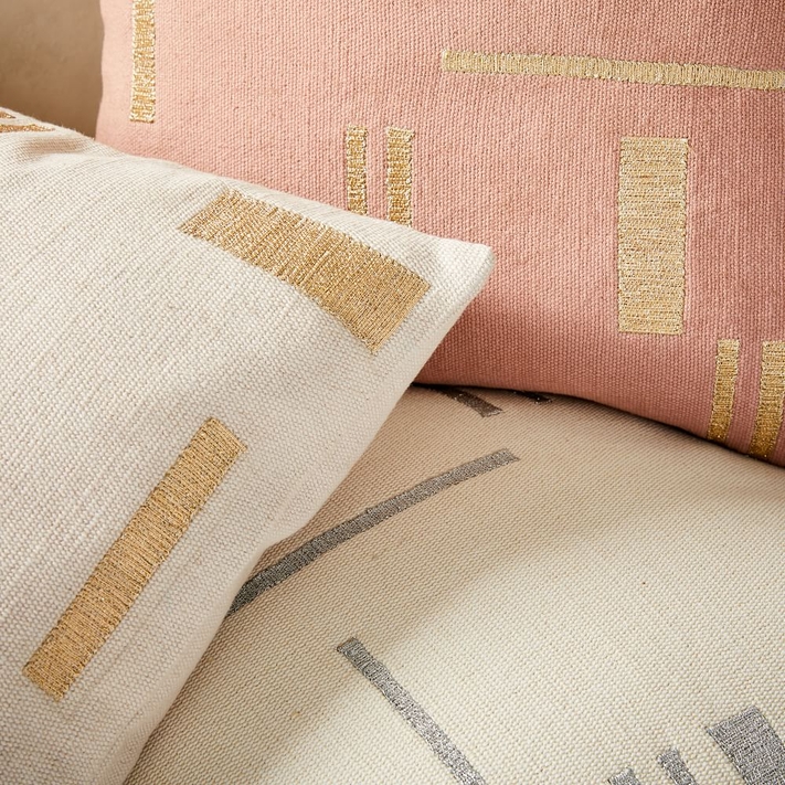 Buy online Embroidered Metallic Blocks Pillow Cover now West Elm