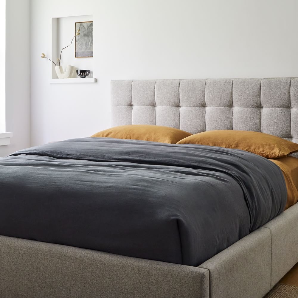 West elm grid tufted bed discount