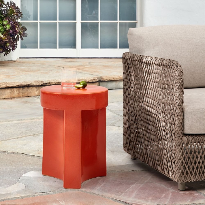 Small outdoor outlet side table