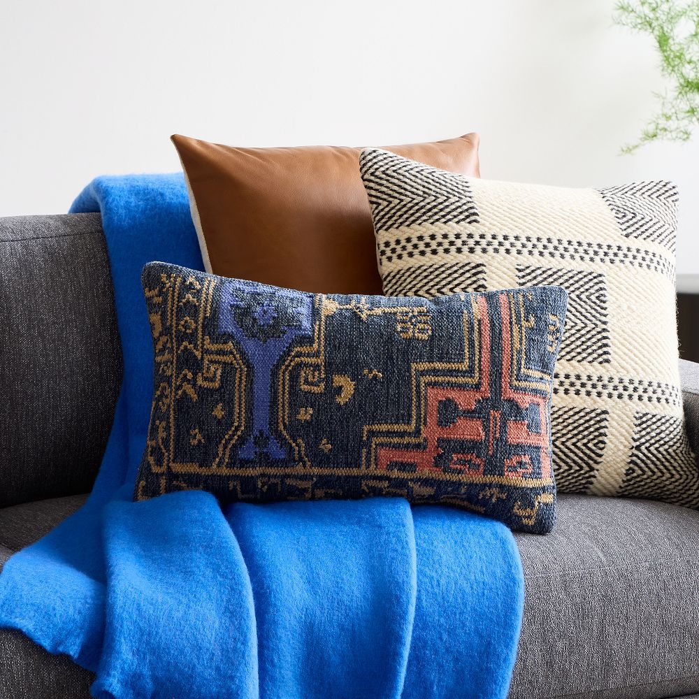 Mohair throw pillows top