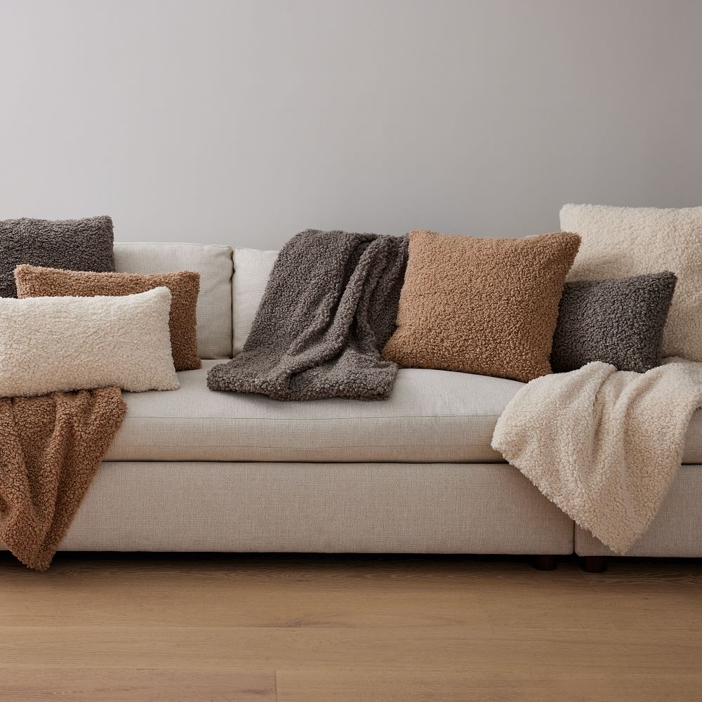 Shearling shop throw pillows