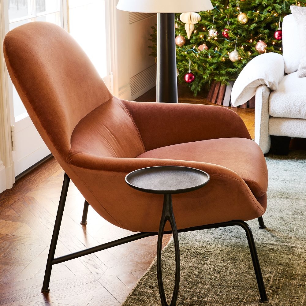 Orange mid century clearance chair