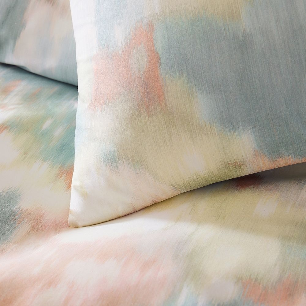 Floral Percale Ikat Duvet Cover Shams