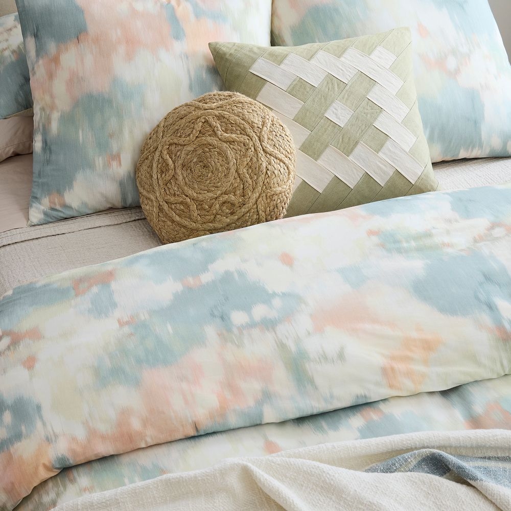 Floral Percale Ikat Duvet Cover Shams