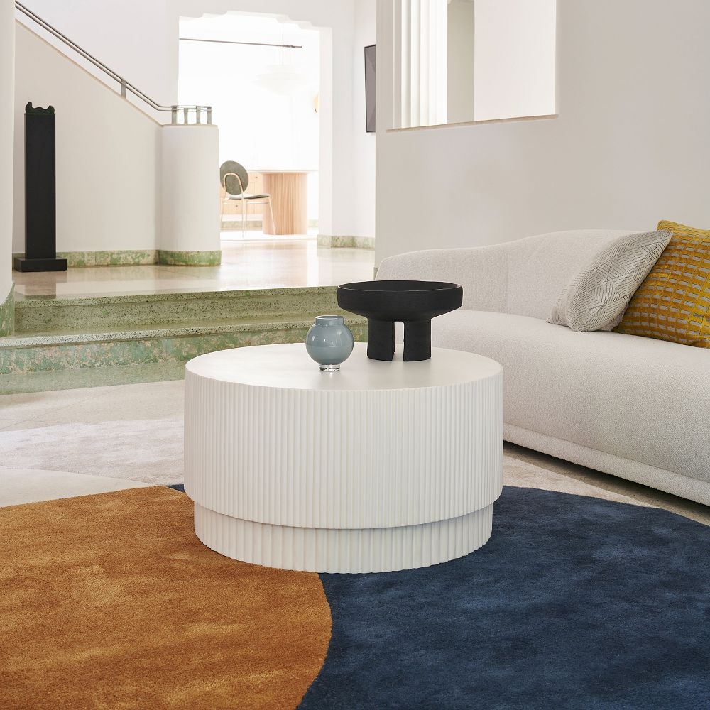 White round coffee clearance table with storage