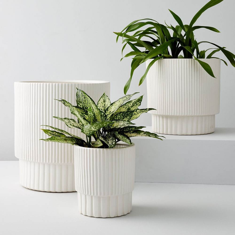 White store flower pot