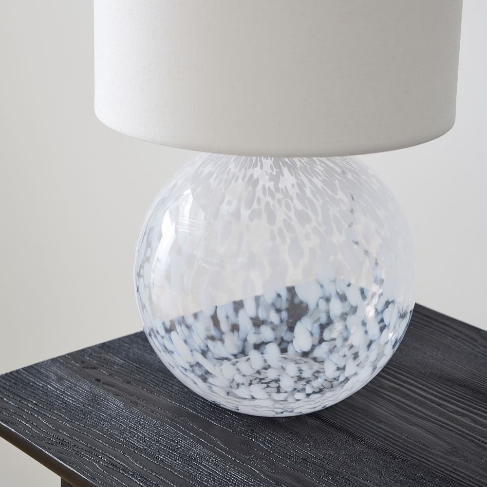 Black and store glass table lamp