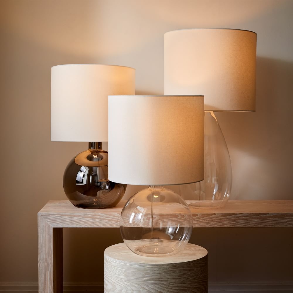 Glass base clearance table lamps