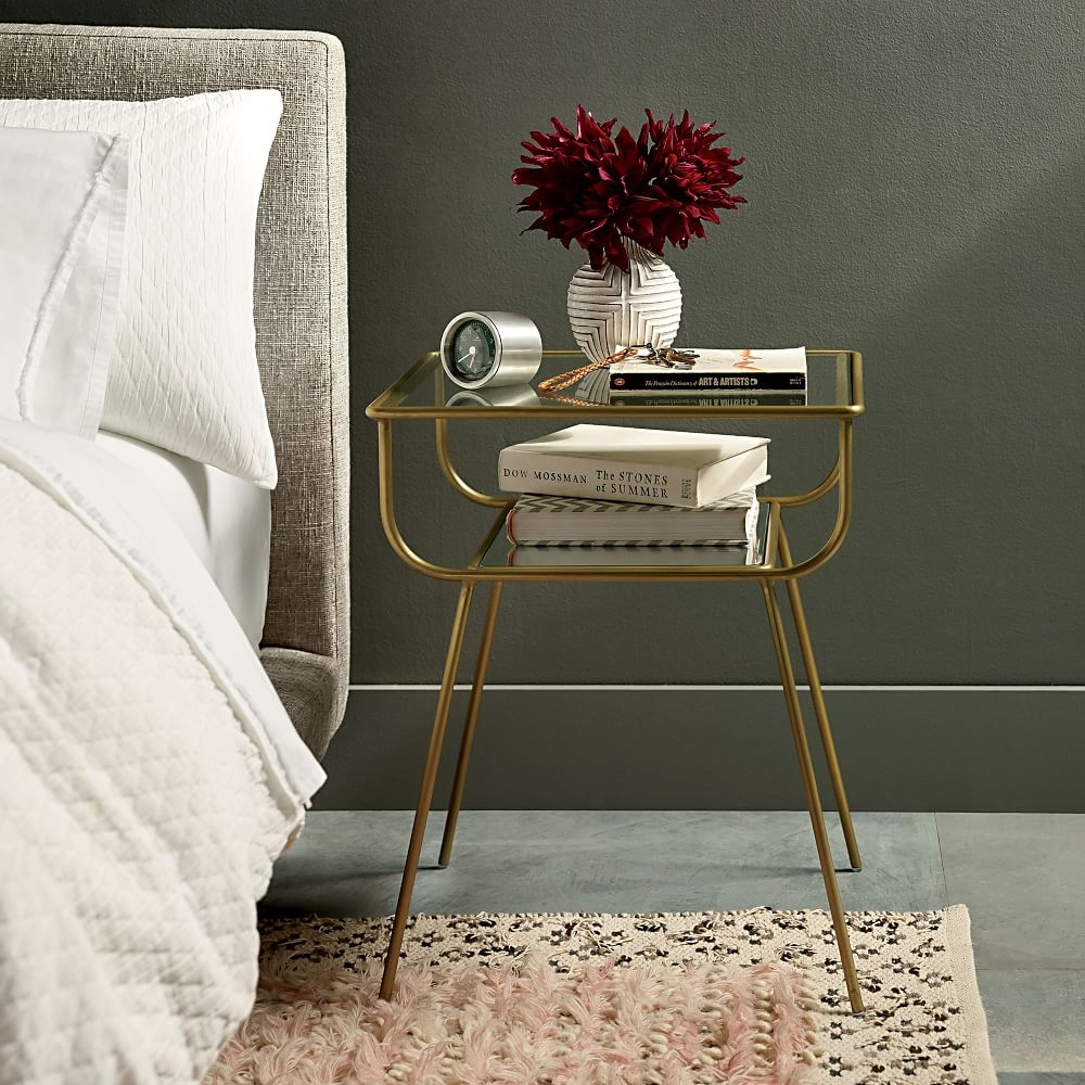 Curved terrace nightstand west best sale elm