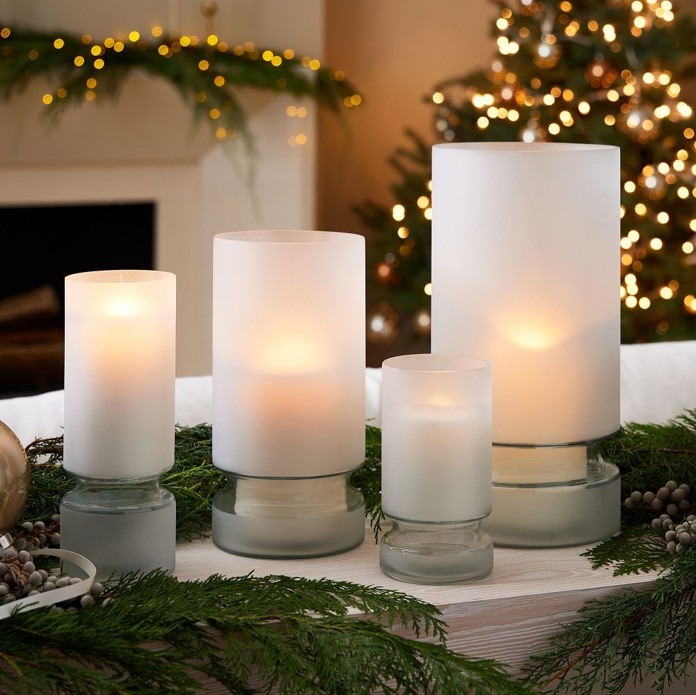 Frosted glass cheap candle holder
