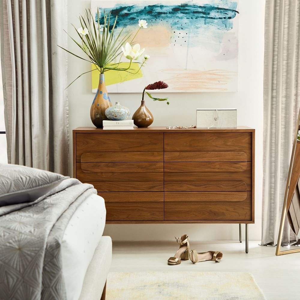 Walnut 6 store drawer dresser