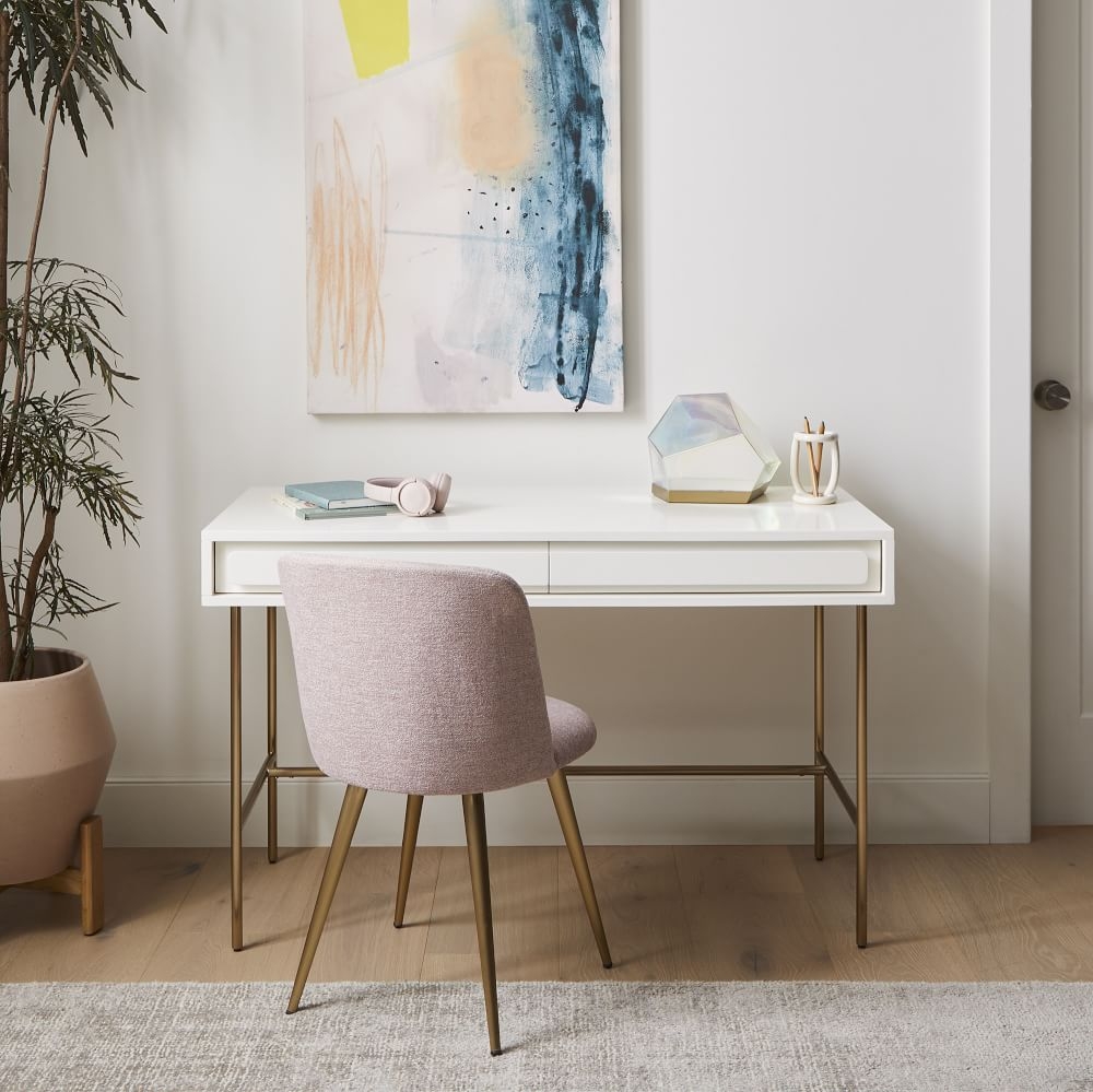 Gemini Desk White Lacquer