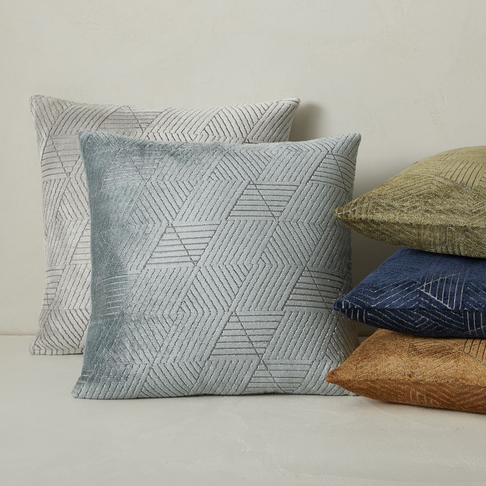 Grey velvet pillow shop