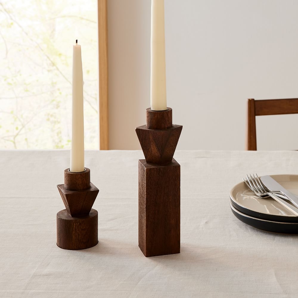 Geo Wood Taper Holder