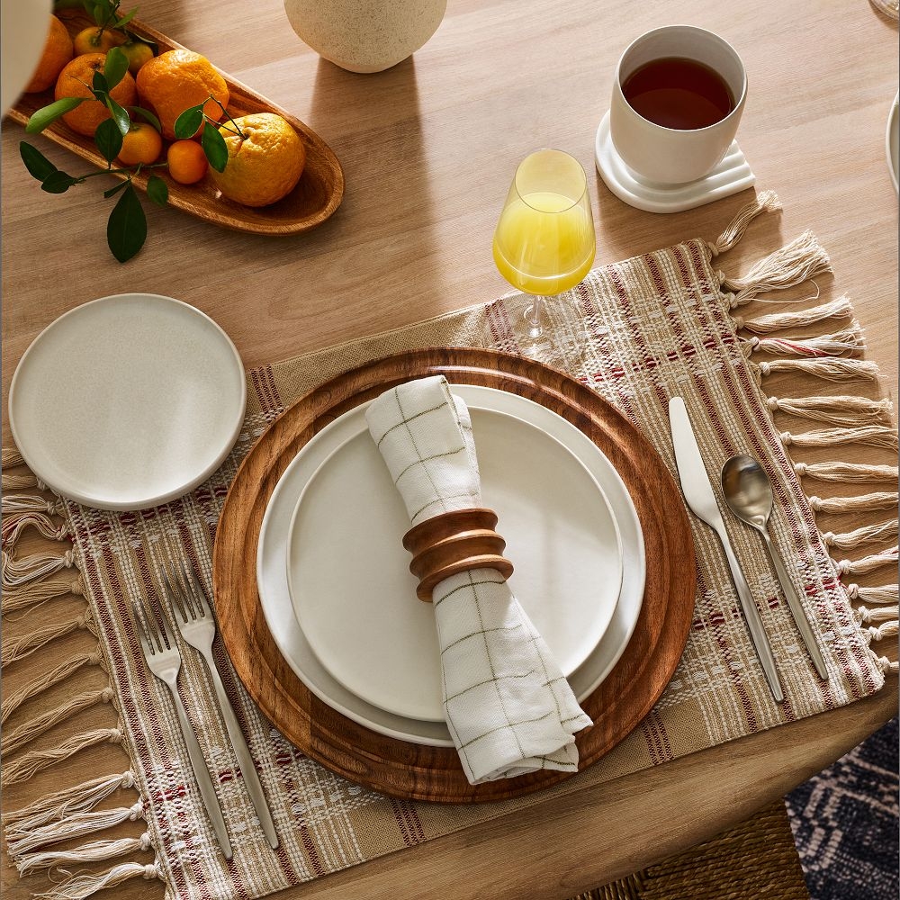 Buy online Grooved Wood Napkin Ring Sets now West Elm UAE UAE