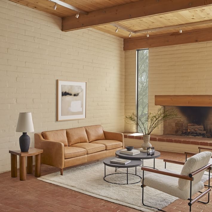 Leather top sofa couch
