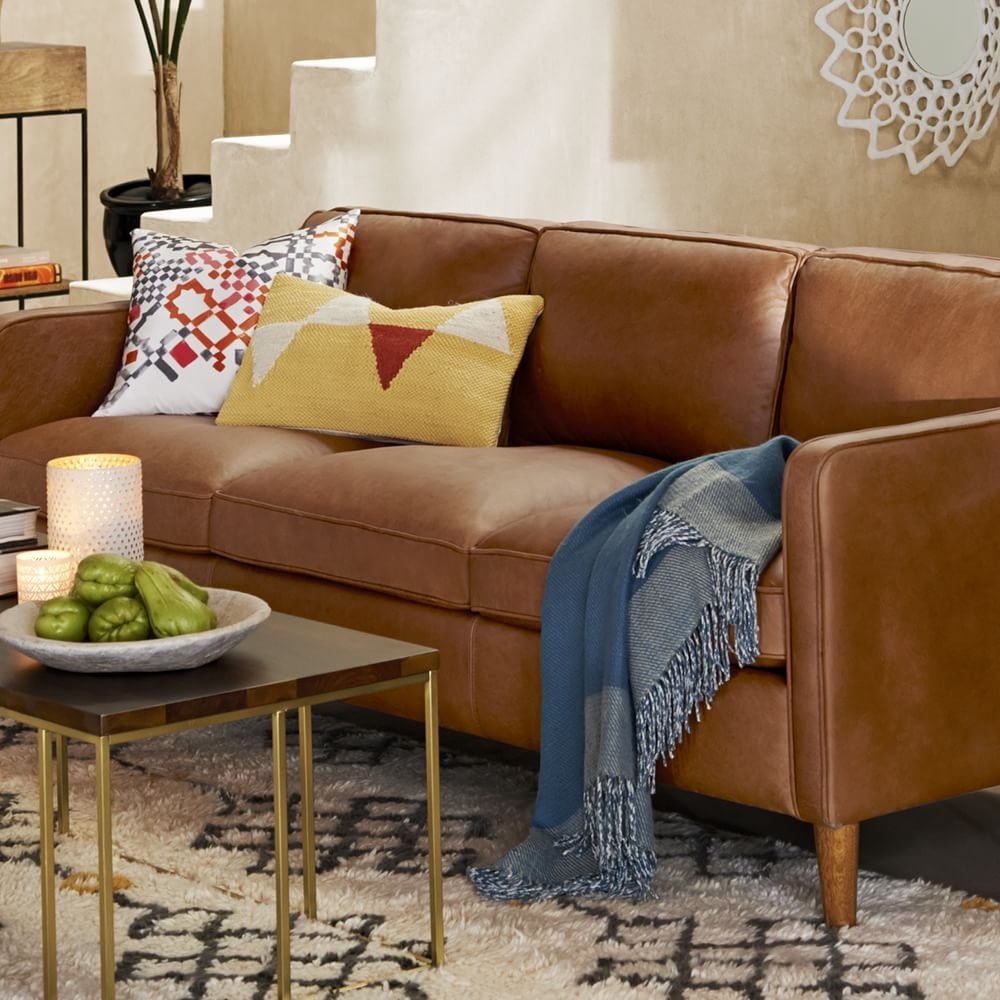 Buy online Hamilton Leather Sofa 206cm now West Elm UAE UAE