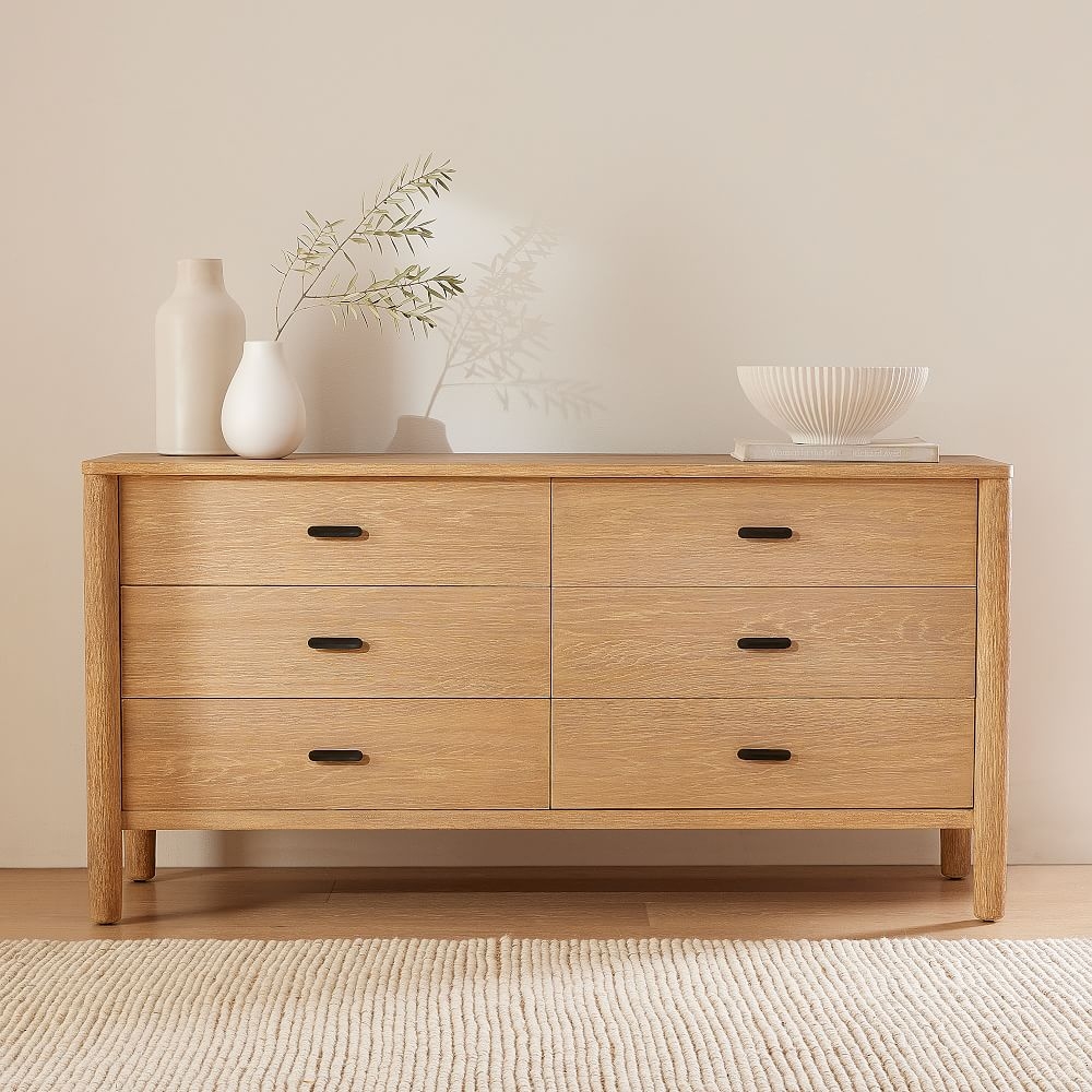 Solid wood 6 drawer shop dresser