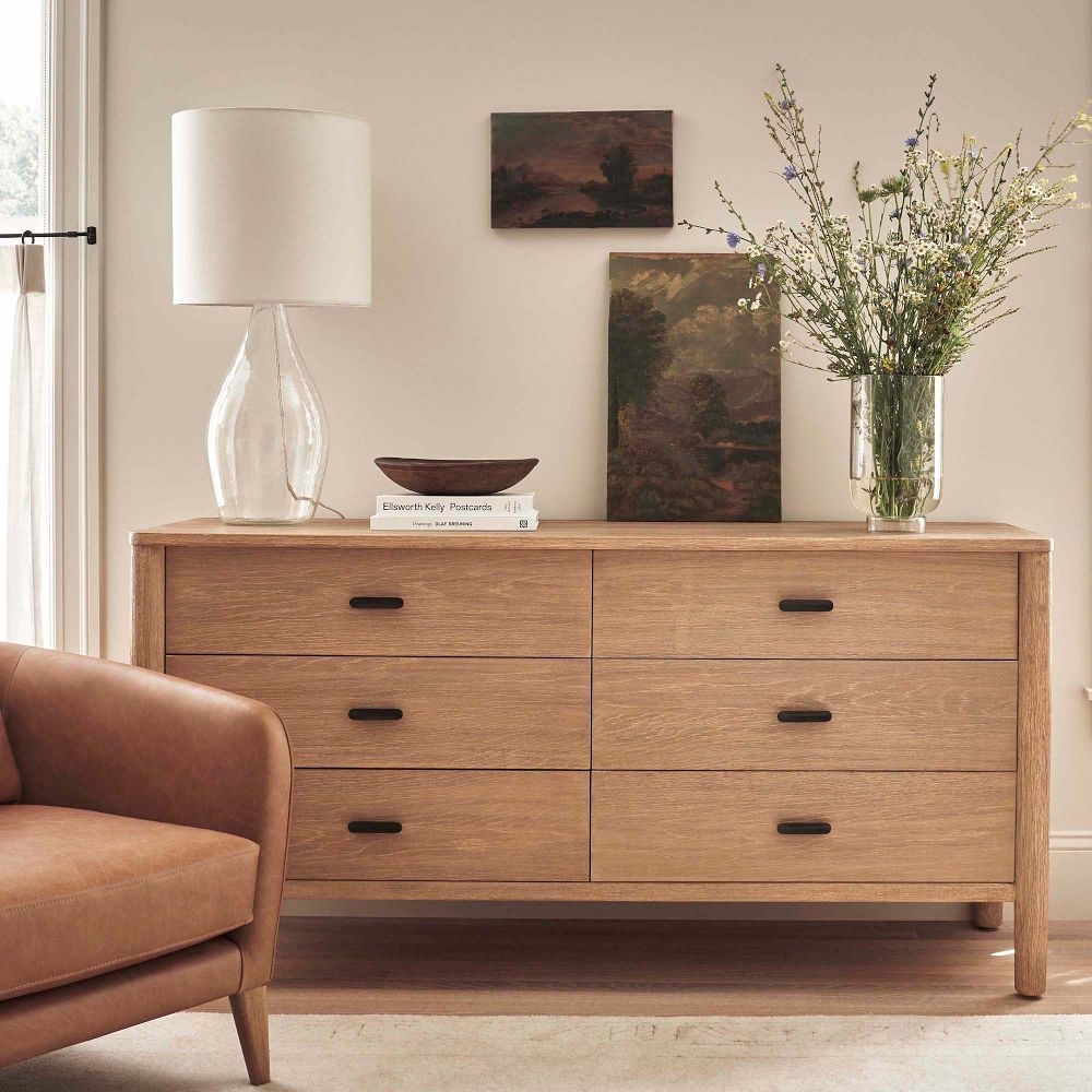 6 drawer store wood dresser