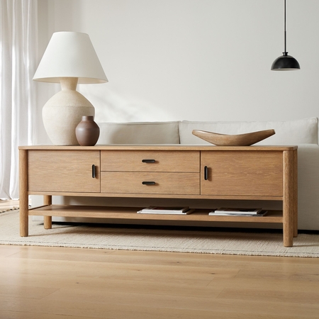 Long media outlet console table