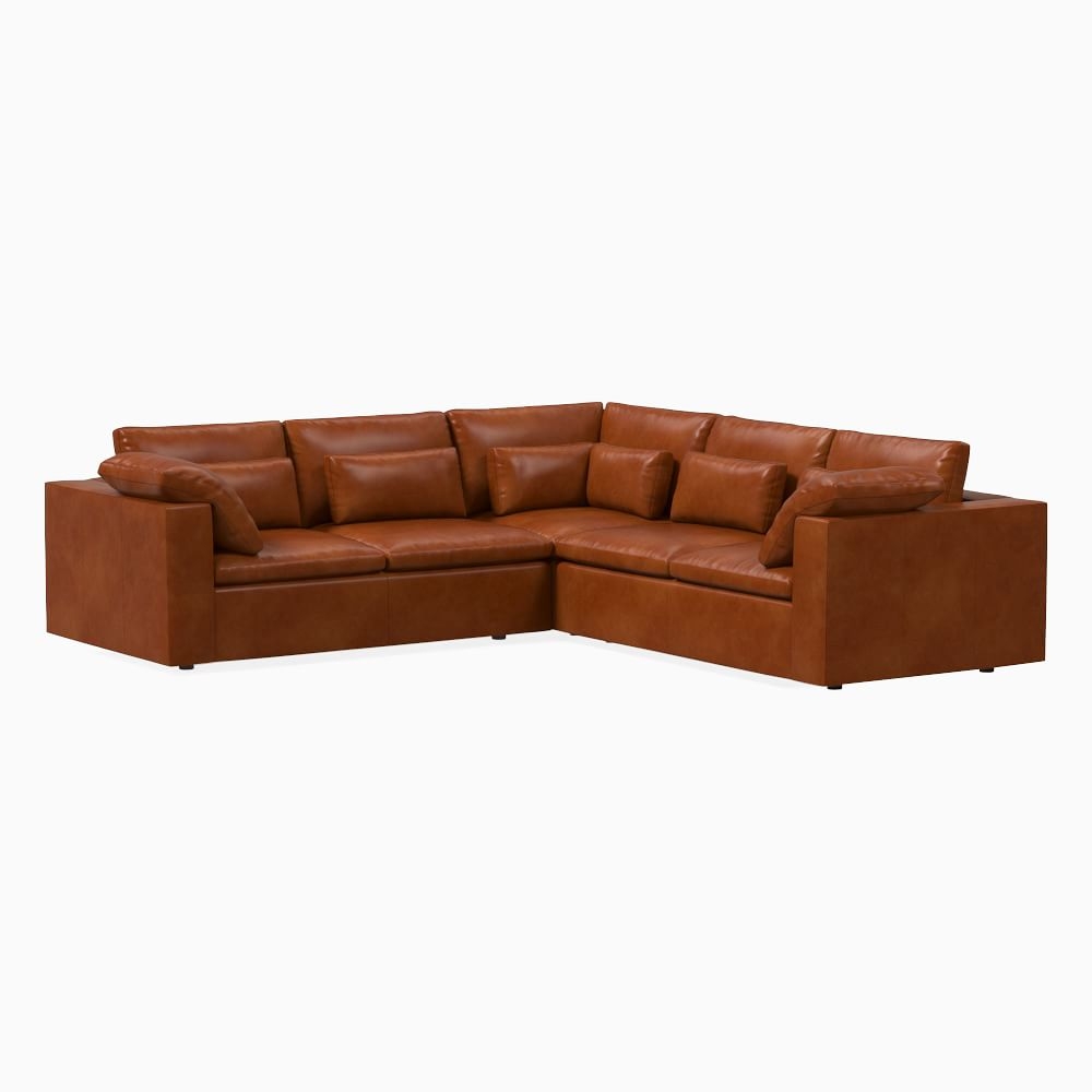 Discount shop leather sectional