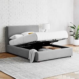 Double platform bed with storage deals