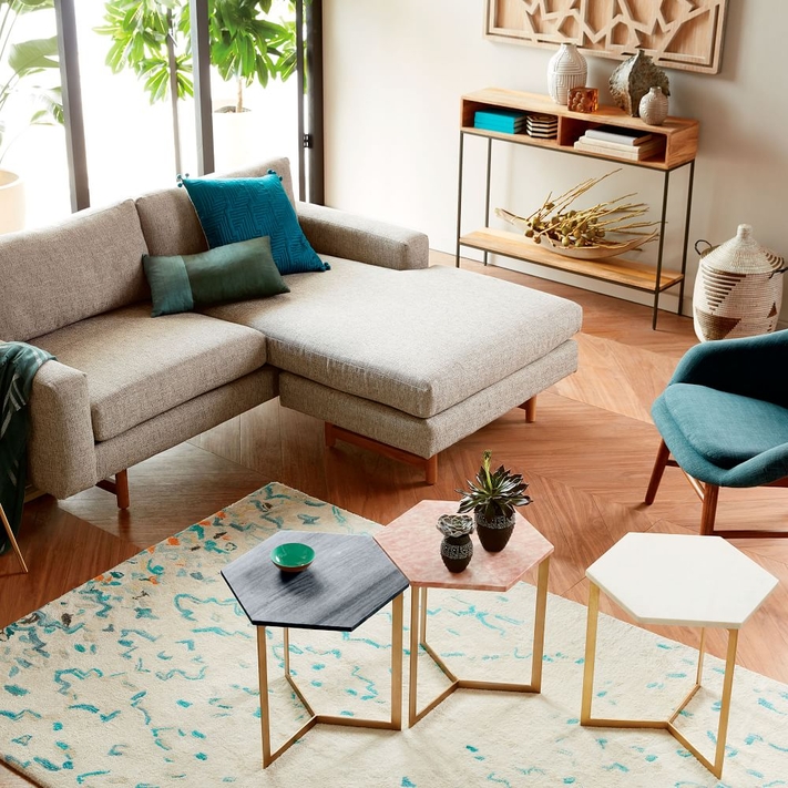 Buy online Hex Side Table Antique Brass now West Elm UAE UAE