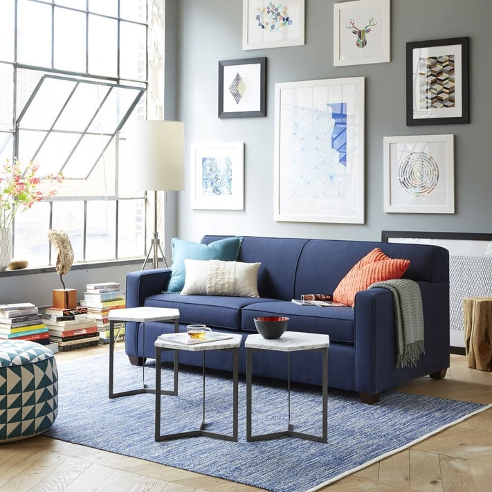 White sofa side deals table