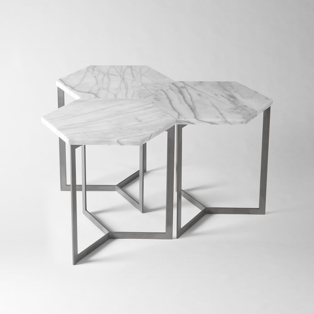 Hexagon outlet side table