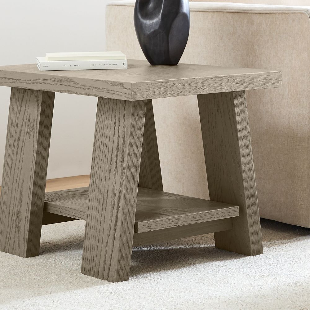 Gray wood cheap end table