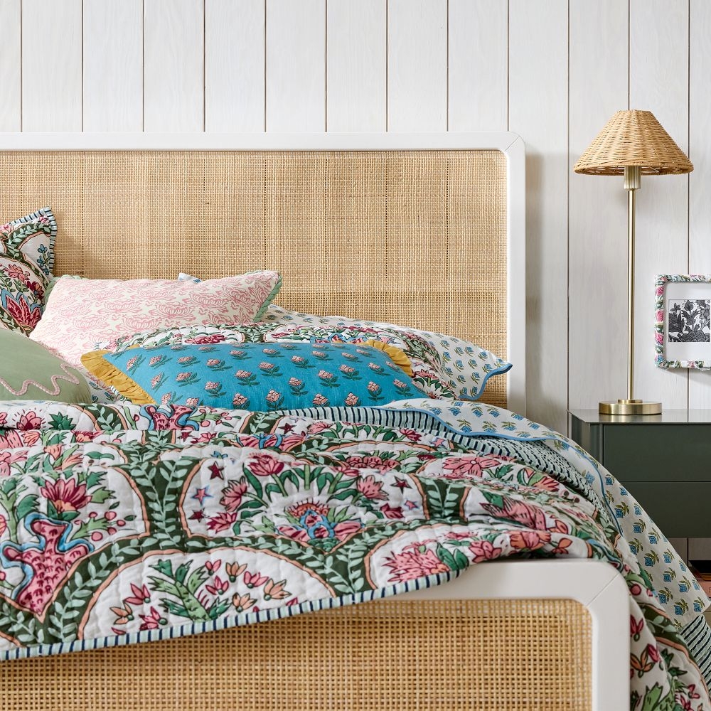Woven king shop bed