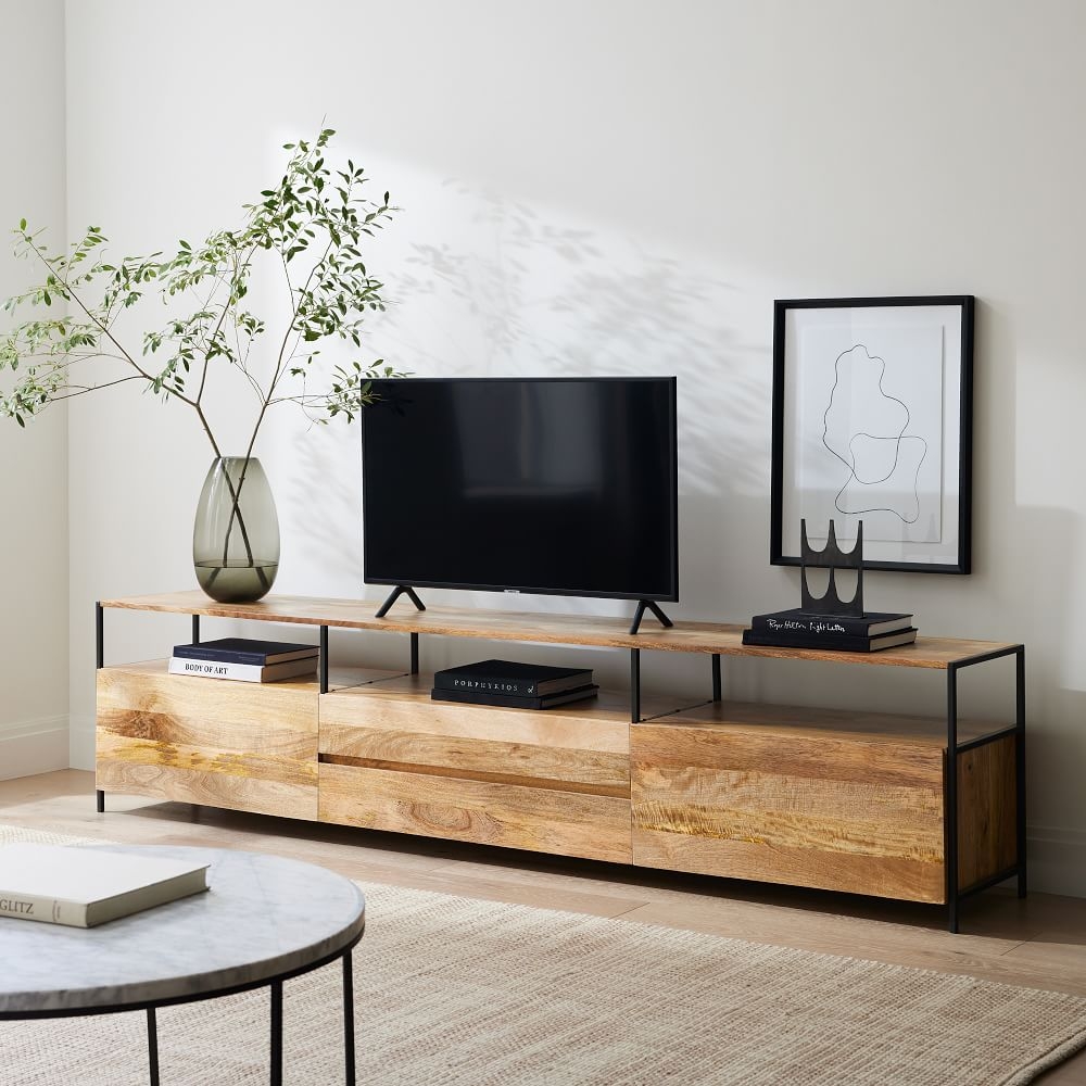 Metal shop media console