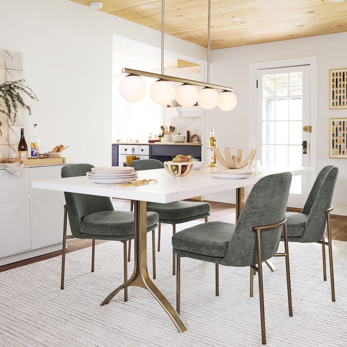 Metal and wood sales dining chairs