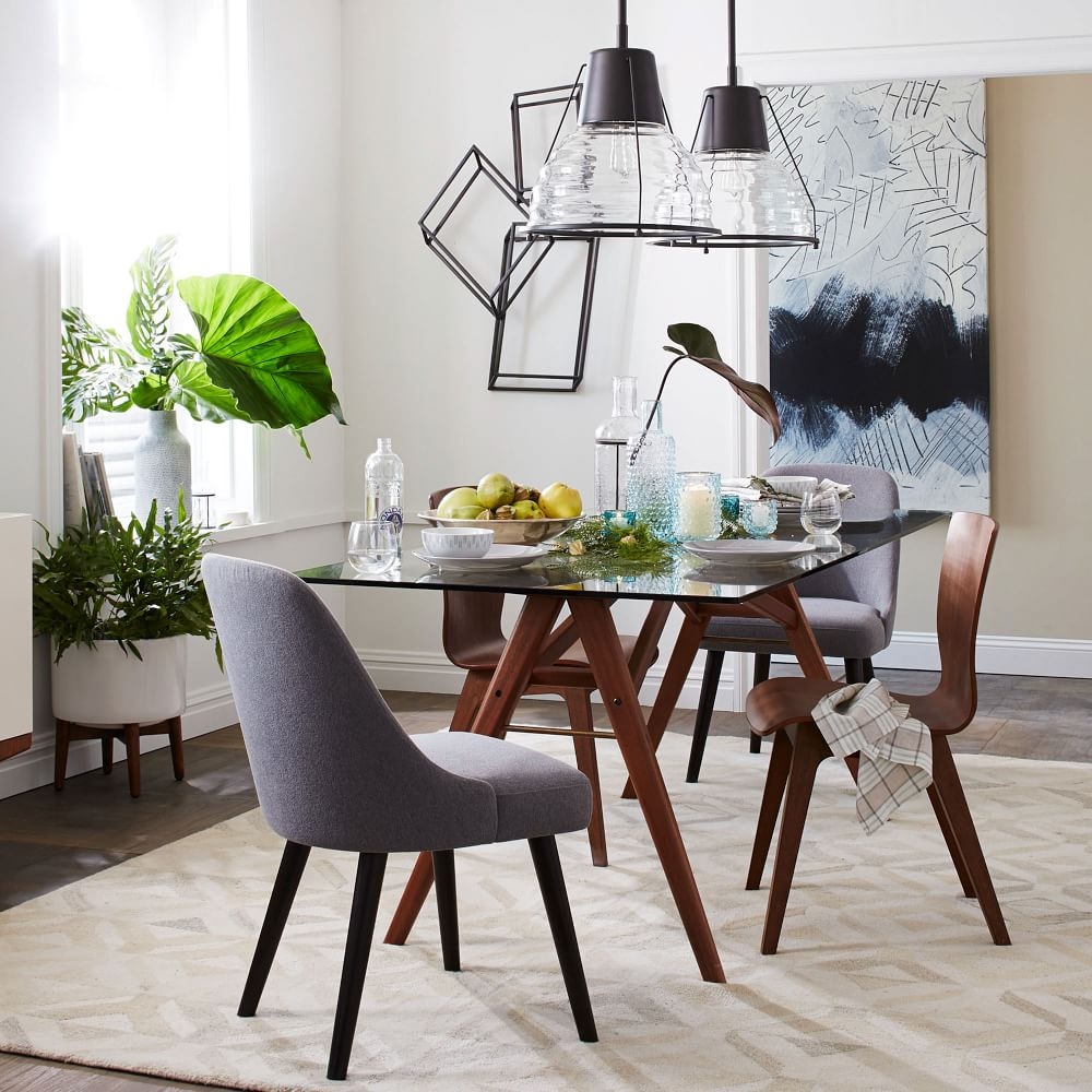 West elm glass store dining table jensen